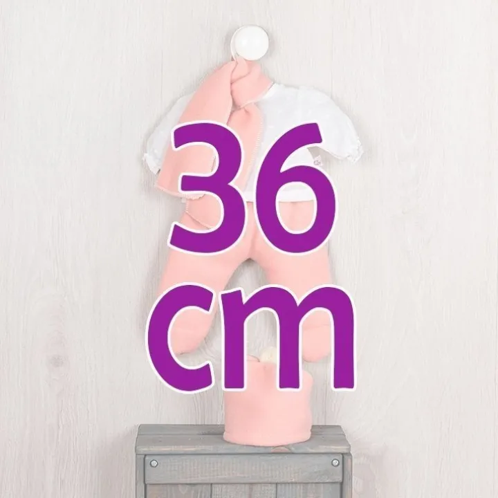 Tenue pour poupée Así 36 cm - Legging saumon avec chemise en plumetis beige pour poupée Alex