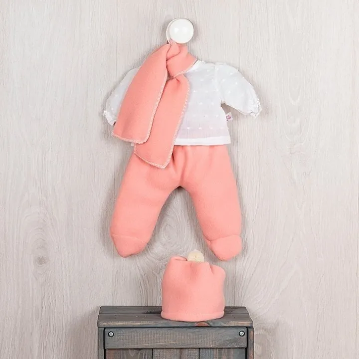 Tenue pour poupée Así 36 cm - Legging saumon avec chemise en plumetis beige pour poupée Alex