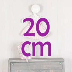 Tenue pour poupée Así 20 cm - Robe rayée rose avec poitrine fleurie pour poupée Bomboncín