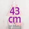 Tenue pour poupée Así 43 cm - Robe rose à carreaux avec pololo et col en mousseline rose pour poupée María