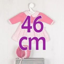 Tenue pour poupée Así 46 cm - Robe fleurie rose plastron fuchsia pour poupée Léo