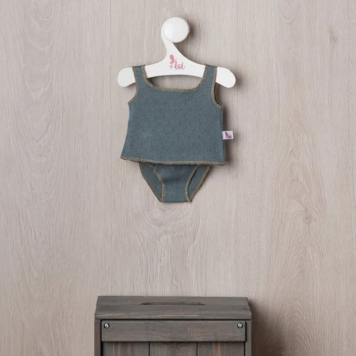 Tenue pour poupée Así 43 cm - Sous-vêtements tricotés bleus pour poupées María et Pablo