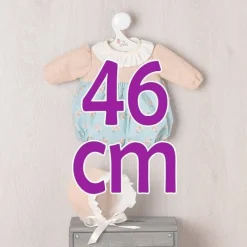 Tenue pour poupée Así 46 cm - Bombacho avec fond bleu et fleurs orange pour poupée Leo