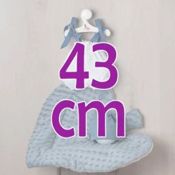 Tenue pour poupée Así 43 cm - Grenouillère Plumeti et coussin en forme de feuille pour poupée Pablo