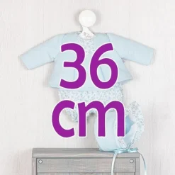 Tenue pour poupée Así 36 cm - Ensemble caraco et pololo en maille bleu clair pour poupée Koke