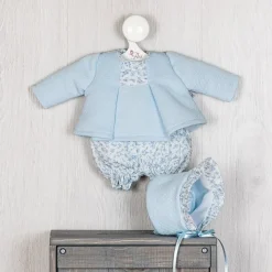Tenue pour poupée Así 36 cm - Ensemble caraco et pololo en maille bleu clair pour poupée Koke