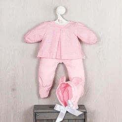 Tenue pour poupée Así 43 cm - Coeurs roses sertis de bonnet à oreilles pour poupée María