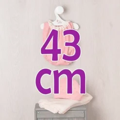 Tenue pour poupée Así 43 cm - Body et bonnet roses avec couverture beige pour poupée María