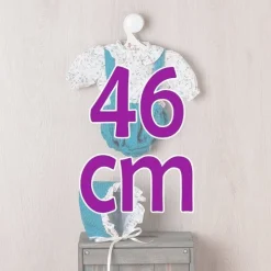 Tenue pour poupée Así 46 cm - Chemise et pantalon à fleurs avec bretelles bleues pour poupée Leo
