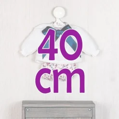 Tenue pour poupée Así 40 cm - Ensemble pantalon à fleurs rouge et chemise blanche pour poupée Sabrina