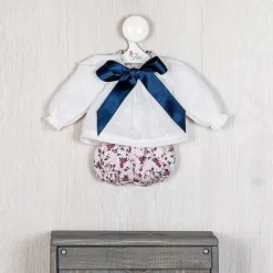 Tenue pour poupée Así 40 cm - Ensemble pantalon à fleurs rouge et chemise blanche pour poupée Sabrina