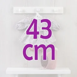 Tenue pour poupée Así 43 cm - Chemise fleurie à volants et bloomer rose pour poupée María
