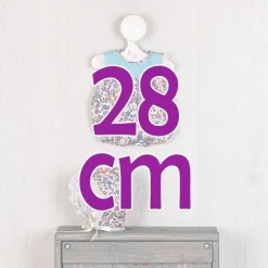 Tenue pour poupée Así 28 cm - Barboteuse fleurie bleue avec plastron bleu pour poupée Gordi