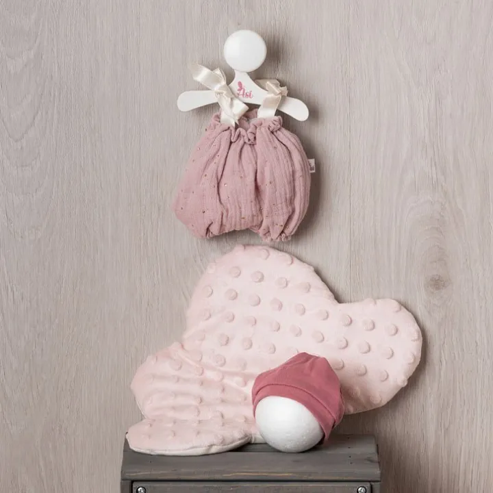 Tenue pour poupée Así 28 cm - Barboteuse rose avec coussin en forme de nuage rose pour poupée Gordi