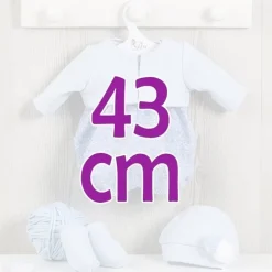 Tenue pour poupée Así 43 cm - Barboteuse à fleurs bleues avec veste pour Pablo