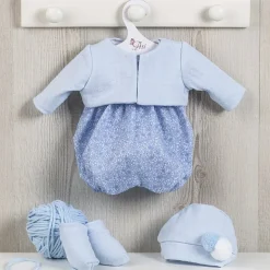 Tenue pour poupée Así 43 cm - Barboteuse à fleurs bleues avec veste pour Pablo