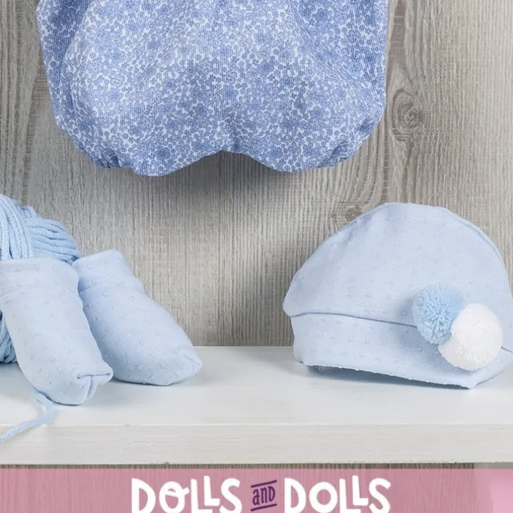 Tenue pour poupée Así 43 cm - Barboteuse à fleurs bleues avec veste pour Pablo