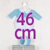 Tenue pour poupée Así 46 cm - Barboteuse fleurie bleu clair avec plastron bleu pour poupée Léo