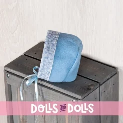 Tenue pour poupée Así 46 cm - Barboteuse fleurie bleu clair avec plastron bleu pour poupée Léo