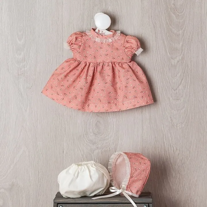 Tenue pour poupée Así 36 cm - Robe rose avec fleur et tulle beige pour poupée Koke