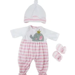 Tenue pour poupée Berenguer Boutique 35-40 cm - Barboteuse à rayures éléphant rose