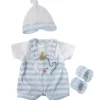 Tenue pour poupée Berenguer Boutique 35-40 cm - Salopette rayée bleue