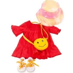 Tenue pour poupée Götz 45-50 cm - Combo robe rougeâtre