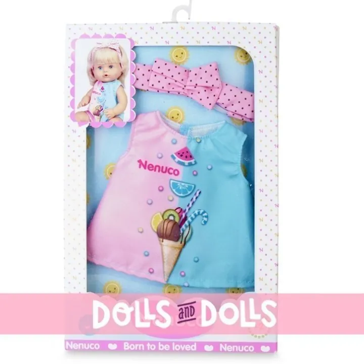 Tenue pour poupée Nenuco 35 cm - Robe d'été avec serre-tête