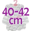 Vêtements pour poupée Antonio Juan 40-42 cm - Robe rayée grise et slip assorti
