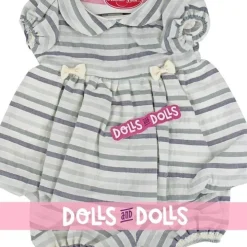 Vêtements pour poupée Antonio Juan 40-42 cm - Robe rayée grise et slip assorti