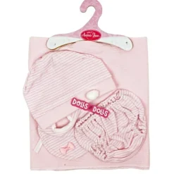 Vêtements pour poupée Antonio Juan 40-42 cm - Ensemble rose avec couverture, culotte, chapeau et bavoir