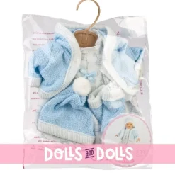 Vêtements pour poupées Llorens 33 cm - Ensemble bleu avec robe imprimée