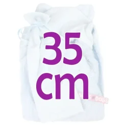 Vêtements pour poupées Llorens 35 cm - Ensemble bleu avec capuchon serviette, drap et couche