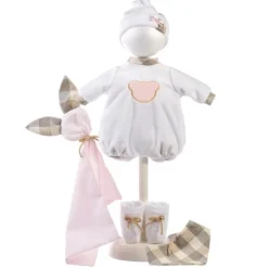 Vêtements pour poupées Llorens 38 cm - Pyjama ourson avec doudou lapin rose
