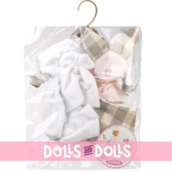 Vêtements pour poupées Llorens 38 cm - Pyjama ourson avec doudou lapin rose