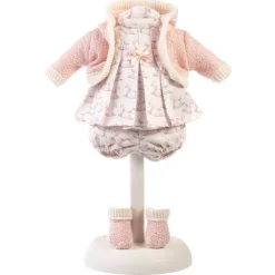 Vêtements pour poupées Llorens 33 cm - Ensemble rose avec robe imprimée