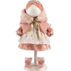 Vêtements pour poupées Llorens 40 cm - Robe fantaisie imprimée avec veste et chapeau roses