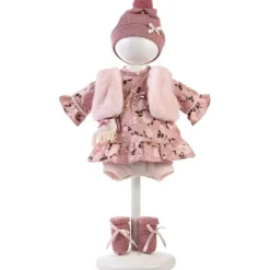 Vêtements pour poupées Llorens 40 cm - Robe à fleurs avec gilet, sac, chapeau et chaussettes