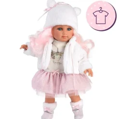 Vêtements pour poupées Llorens 35 cm - Robe licorne avec veste, bonnet et chaussettes