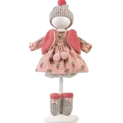 Vêtements pour poupées Llorens 40 cm - Robe rose à fleurs avec gilet, chapeau et chaussettes