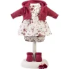 Vêtements pour poupées Llorens 33 cm - Robe à fleurs avec veste marron