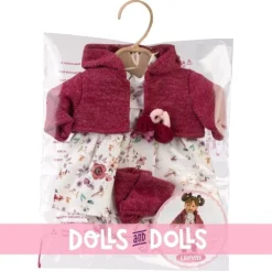 Vêtements pour poupées Llorens 33 cm - Robe à fleurs avec veste marron