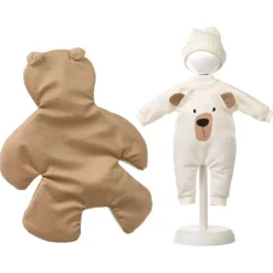Vêtements pour poupées Llorens 36 cm - Pyjama beige et couverture en forme d'ourson avec bonnet assorti