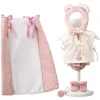 Vêtements pour poupées Llorens 35 cm - Peignoir éléphant avec capuche, culotte, chaussons et matelas à langer