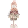 Vêtements pour poupées Llorens 40 cm - Robe à imprimé naturel avec écharpe et chapeau roses