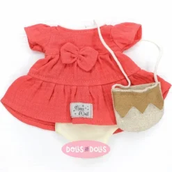 Vêtements pour poupées Nines d'Onil 30 cm - Mia - Robe rose avec sac