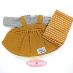 Vêtements pour poupées Nines d'Onil 30 cm - Mia - Ensemble moutarde avec chapeau