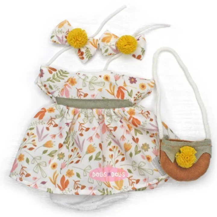 Vêtements pour poupées Nines d'Onil 23 cm - Little Mia - Robe et sac à imprimé naturel